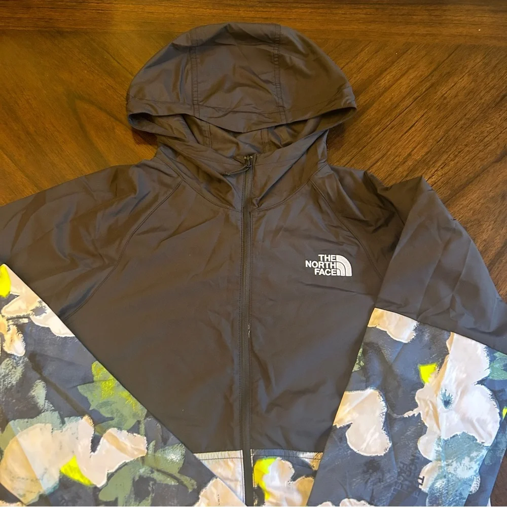 The North Face Hoodie Mens Jacket Black Summit Navy Abstract Floral Small New